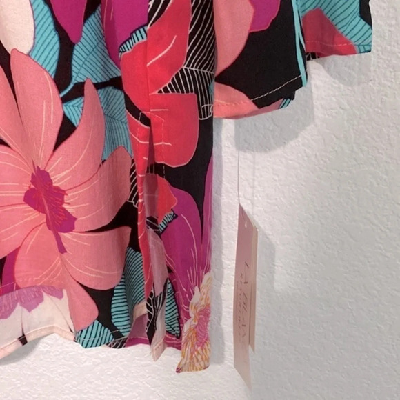 LA BLANCA NEW In Full Bloom Lace Up Tunic Cover-up Size S - Picture 5 of 10